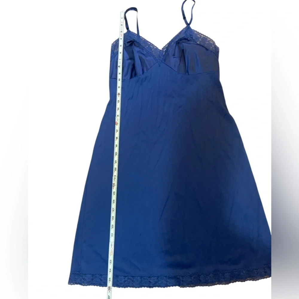 Vintage Blue Nylon Slip Dress - Picture 11 of 11